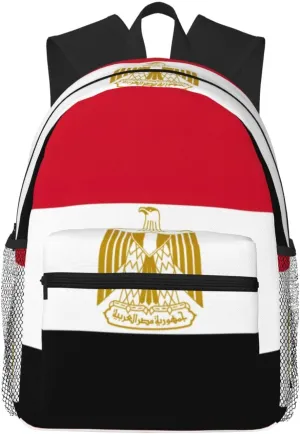 Egyptian Flag Fashion Backpack,Casual Daypack Backpacks For Men Women, Laptop Bag Travel Hiking Camping