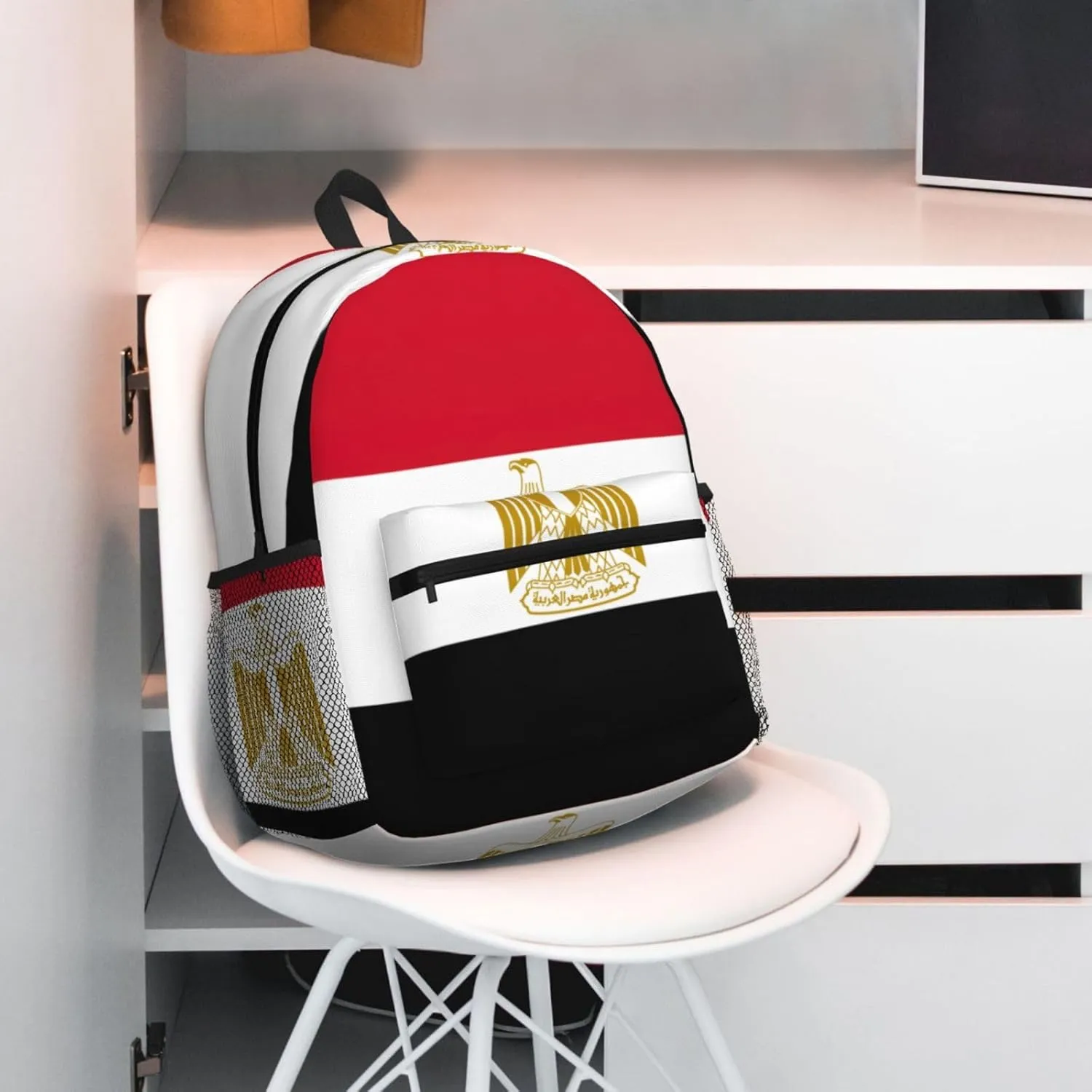 Egyptian Flag Fashion Backpack,Casual Daypack Backpacks For Men Women, Laptop Bag Travel Hiking Camping