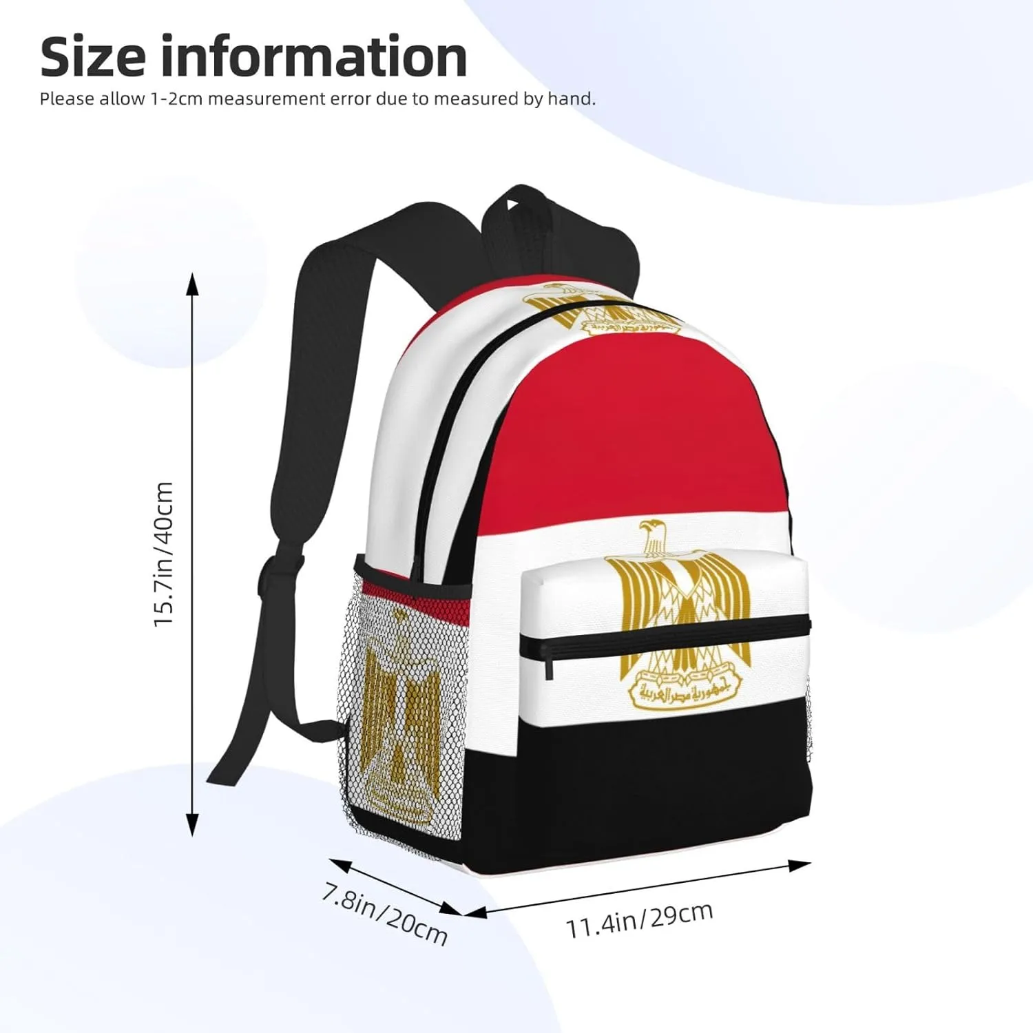 Egyptian Flag Fashion Backpack,Casual Daypack Backpacks For Men Women, Laptop Bag Travel Hiking Camping