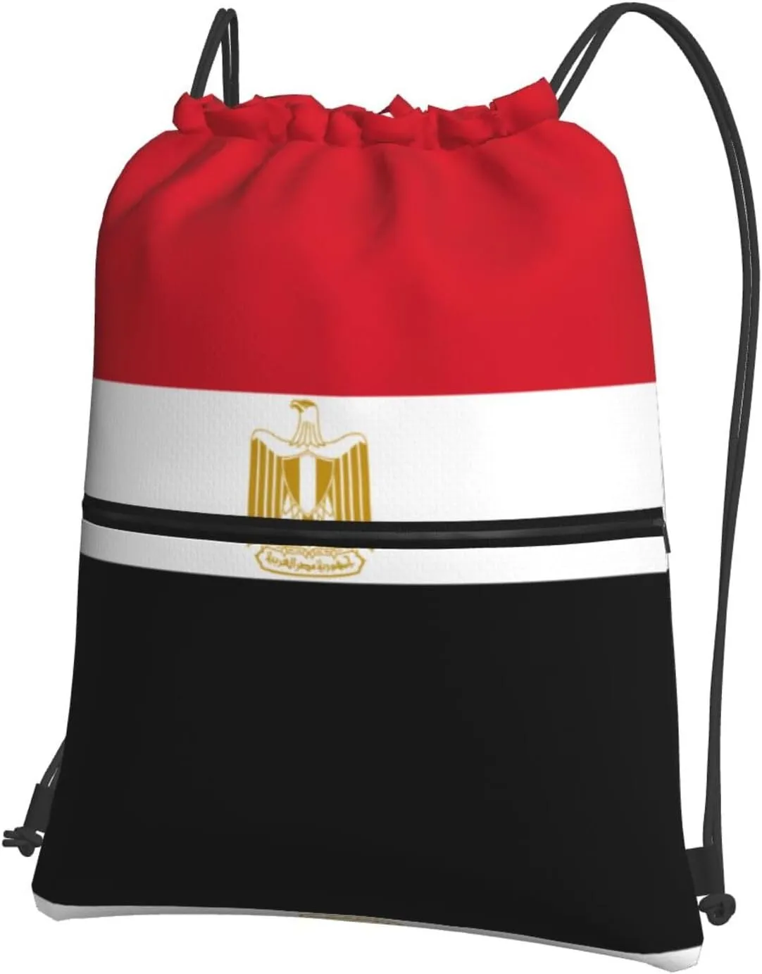 Egyptian flag Print Drawstring Backpack â€“ Lightweight & Durable Gym Bag for Sports, Travel, Hiking, Yoga, and More