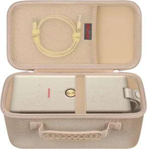 Elonbo Carrying Case ​for Marshall Middleton Portable Bluetooth Speaker, Wireless Speaker Travel Protective Bag Storage Cover, Extra Mesh Pocket Fits Charging Cable, Champagne Gold