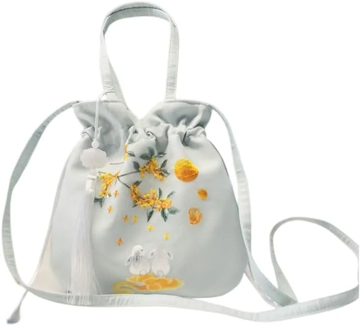 Embroidery Evening Bag Women Handbag Hobo Tote Shoulder Bag Casual Crossbody Bag Gift for Women (Yellow)