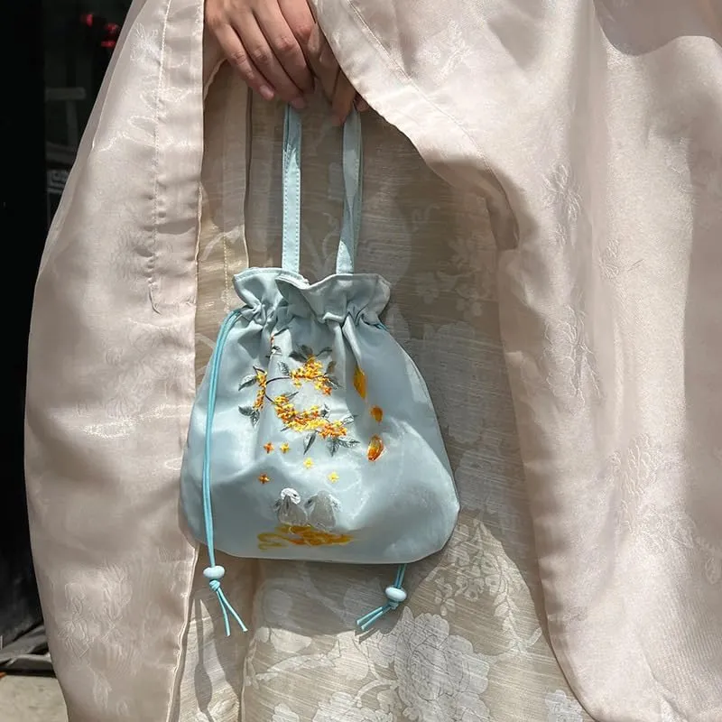 Embroidery Evening Bag Women Handbag Hobo Tote Shoulder Bag Casual Crossbody Bag Gift for Women (Yellow)