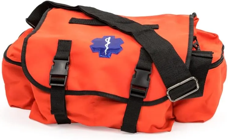 EMI Pro Response EMS Bag, 17"L X 7"W X 10"D. Color: Navy w/ Star of Life Emblem
