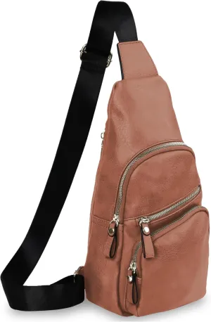 Emperia Small Sling Bag Fanny Packs Crossbody Bags Travel Backpack Chest Bag Gifts for Women Men Tan