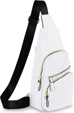 Emperia Small Sling Bag Fanny Packs Crossbody Bags Travel Backpack Chest Bag Gifts for Women Men White