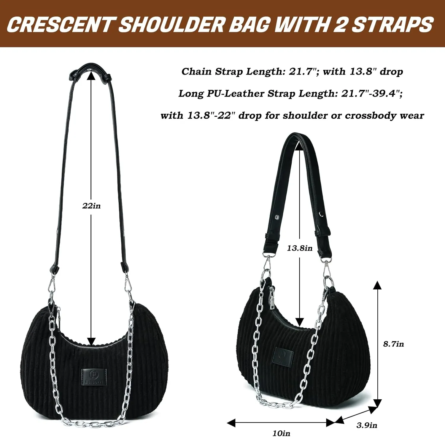 Eslcorri Shoulder Bag for Women, Small Crescent Hobo Bag Everyday Purse Cute Handbags for Women 2025