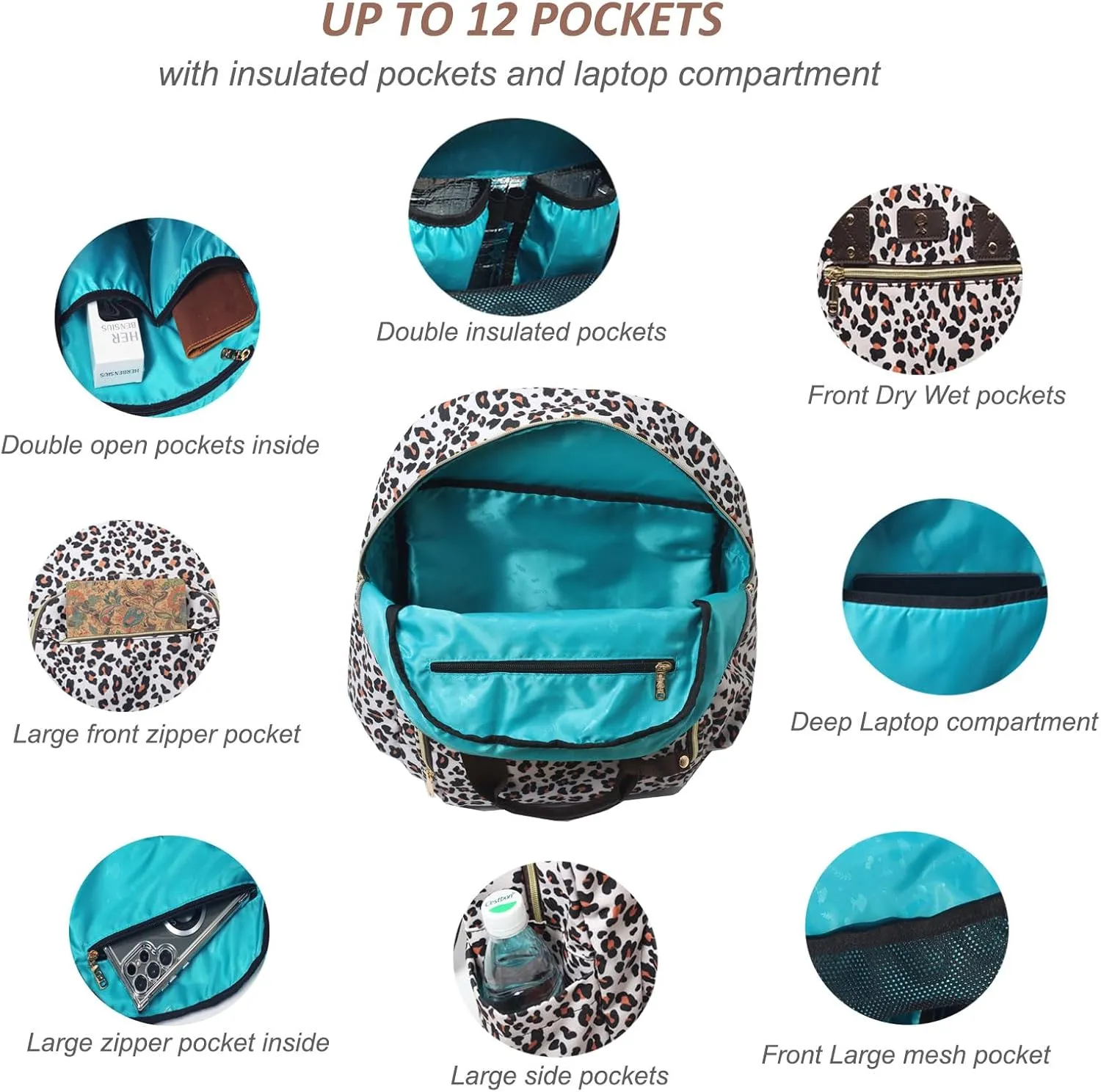 ESVAN Diaper Bag Backpack, Large Capacity Multifunction Baby Essentials Fashion Travel Pack Linen Canvas office Laptop Bag