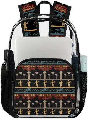 Ethnic Palace Clear Backpack Heavy Duty Large Stadium Approved Clear Bag PVC See Through Transparent Backpack Work Travel Security Stadium Bag