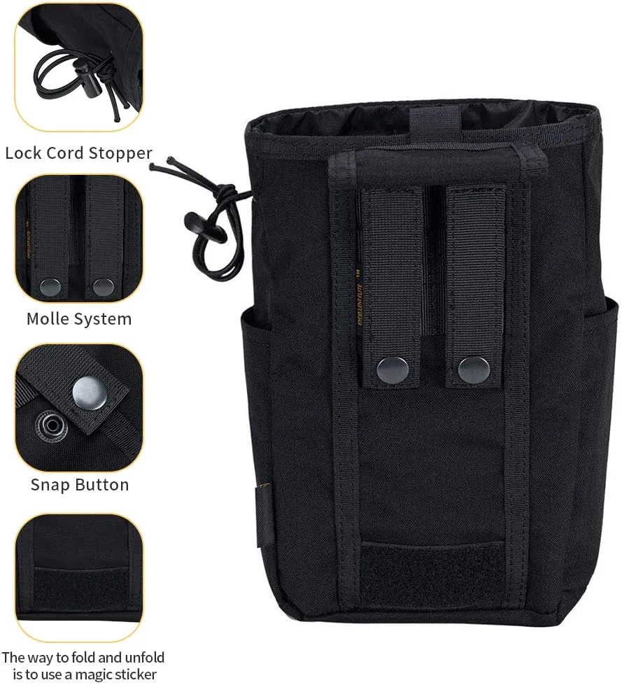 EXCELLENT ELITE SPANKER Molle Dump Pouch Drawstring Magazine Utility Pouch Folding Dump Pouch Waist Bag