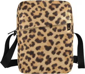 Exotic Animal Skin Sling Bag Zipper Closure Crossbody Messenger Bag with Card Phone Passport Compartment 6.6×9.4×2.5 IN