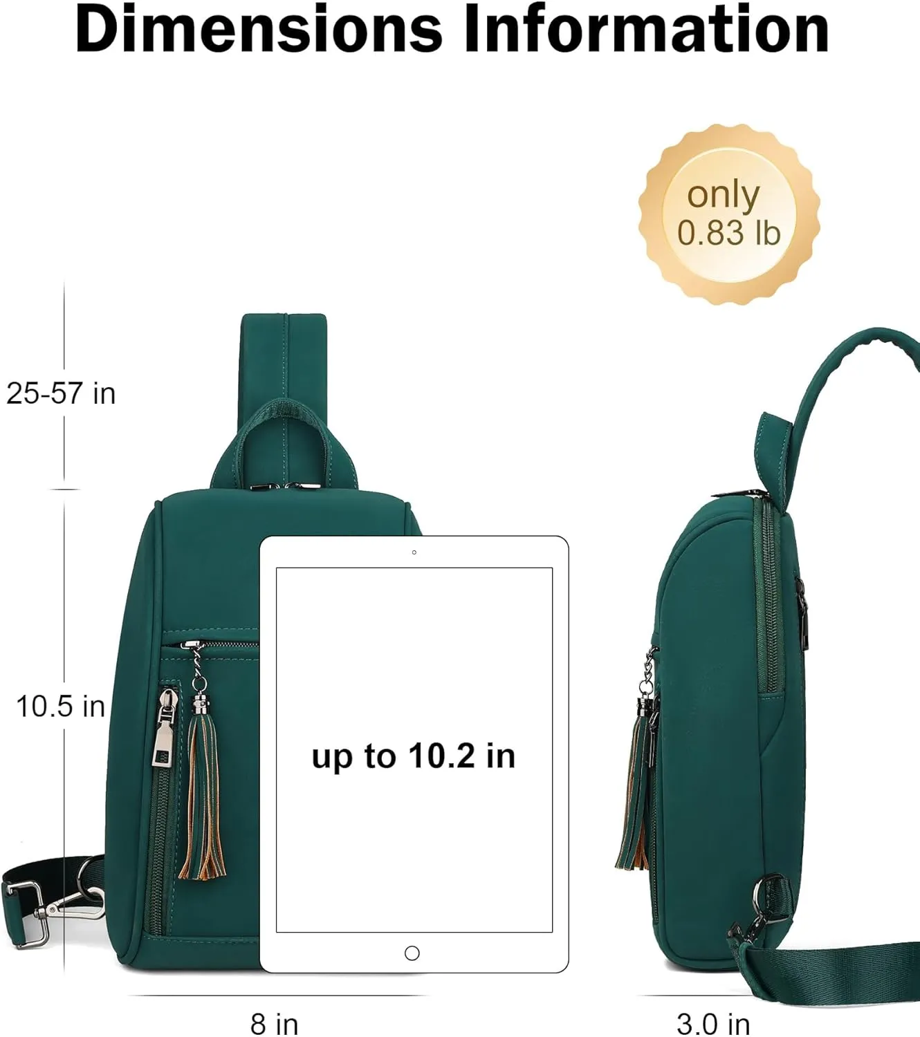 FADEON Sling Bag for Women Crossbody Purse Sling Bags, Designer Sling Purses Medium Travel Multi-Pocket Sling Backpack