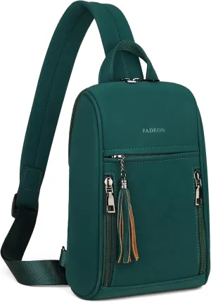 FADEON Sling Bag for Women Crossbody Purse Sling Bags, Designer Sling Purses Medium Travel Multi-Pocket Sling Backpack