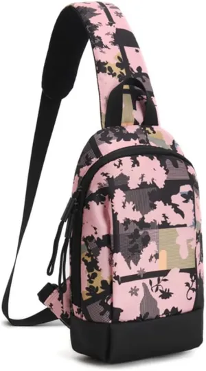 FAIME Sling Bag for Women Shoulder Bag with Adjustable Strap Small Crossbody Bag for Men Women Chest Bag for Cycling, Hiking (Pink)
