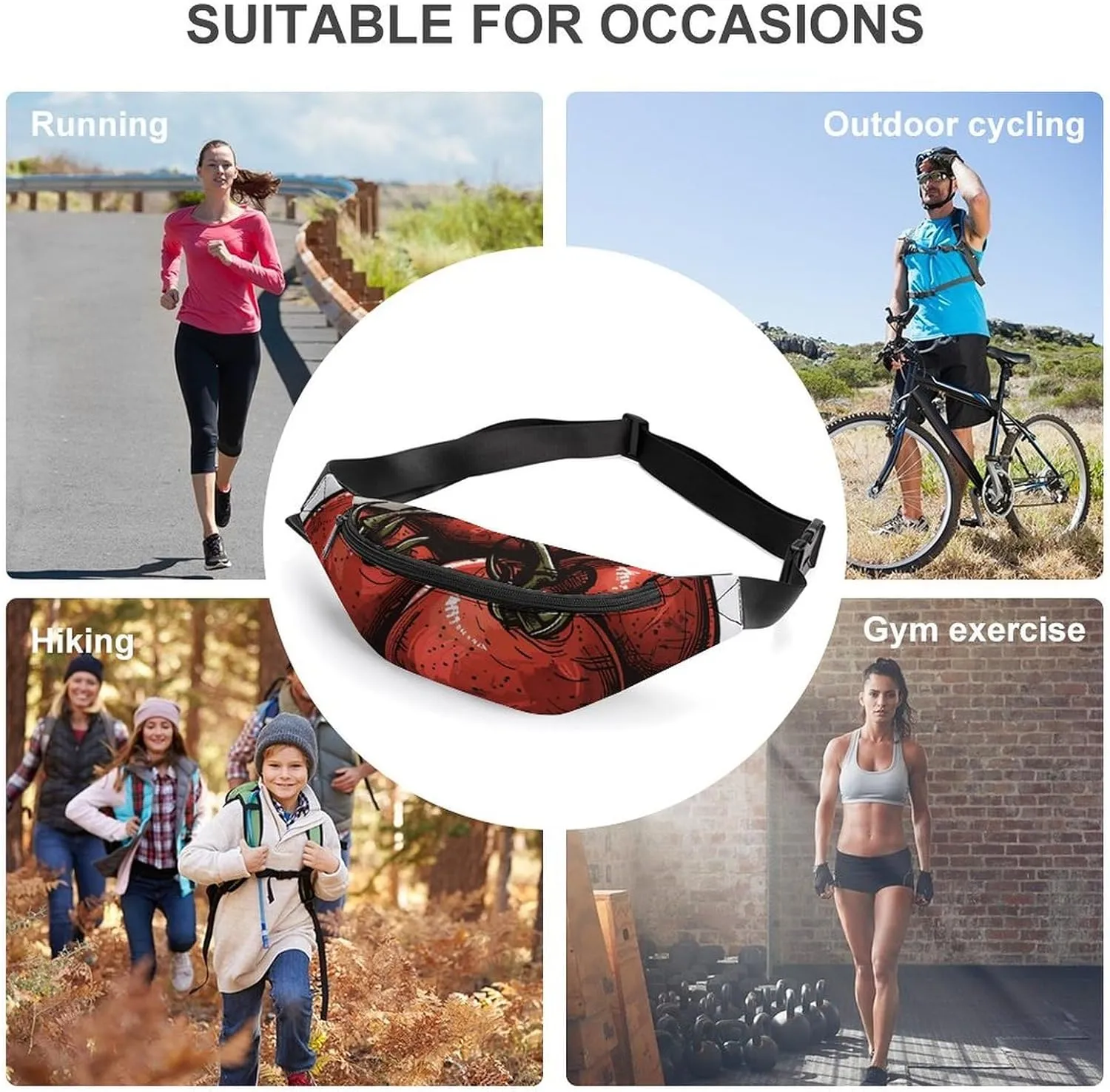 Fanny Pack for Women Men Tomatoes on The Vine Waist Pack Adjustable Belt Bag for Workout Running Travelling Casual Waist Bag, 36*15cm, style-1-2