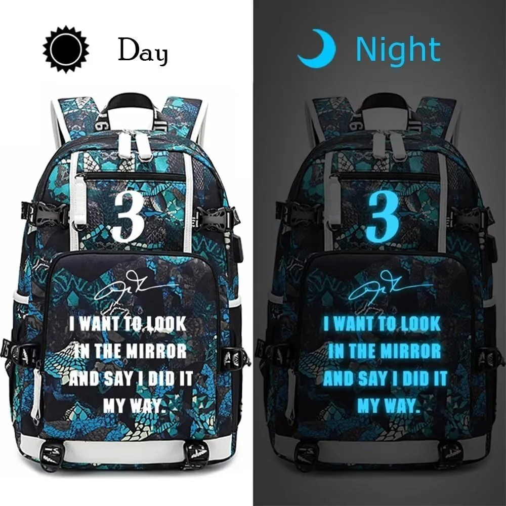 FANwenfeng Basketball Player Iverson Luminous Backpack Travel Daypack Fans Bag (Style 10)