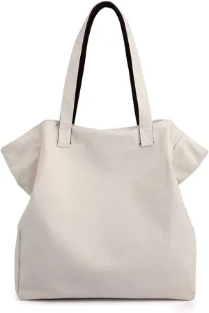 Fashion Canvas Multi-Pocket Tote Bag Casual Lightweight Top Handle Satchel Purse Hobo Shoulder Crossbody Handbag