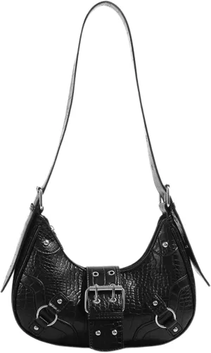 Fashion Crossbody Bag for Women, Y2k Purse Grunge Cross Body Purse Coquette Punk Harajuku Sling Purse Cutecore Purse (Black)
