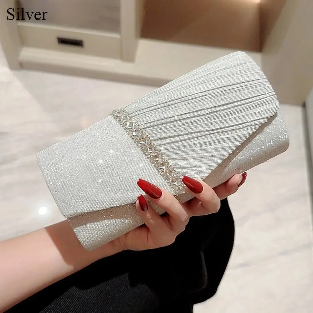 Fashion Ladies Luxury Sequins Clutches Evening Bags Glitter Banquet Handbags Women Chain Shoulder Bag Dinner Bag Wedding Party