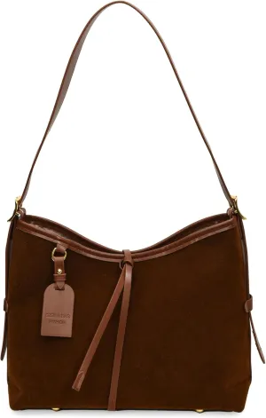 Faux Suede Tote Bag, Women's Slouchy Crossbody Shoulder Hobo Bag