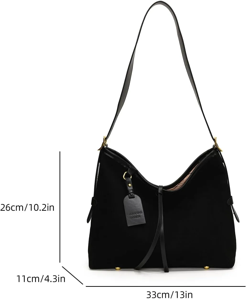 Faux Suede Tote Bag, Women's Slouchy Crossbody Shoulder Hobo Bag