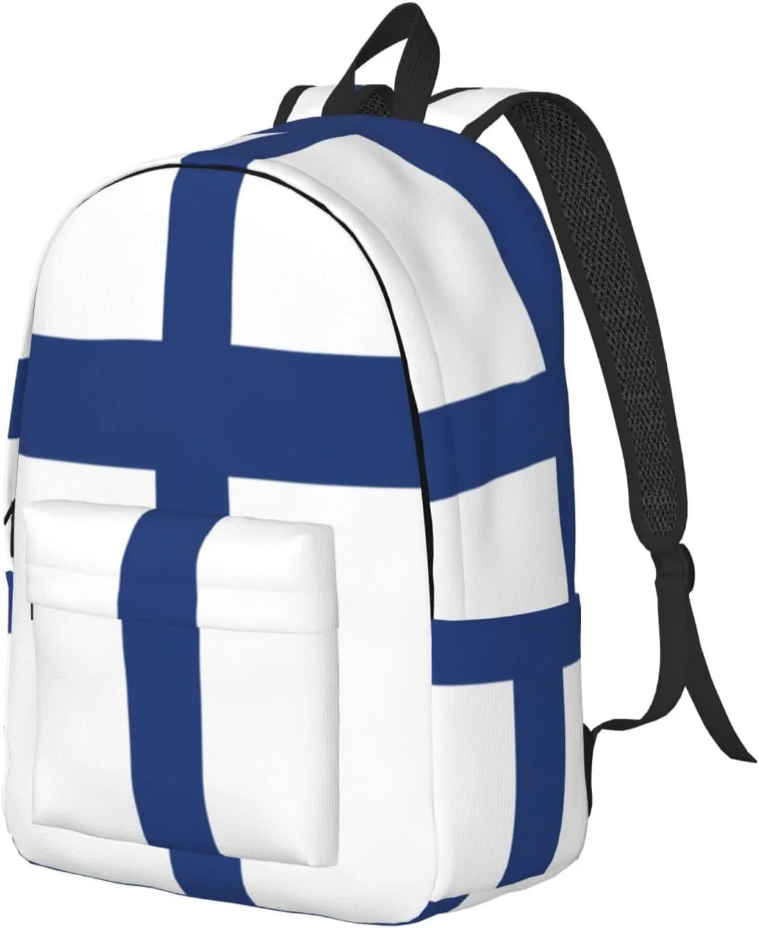 Finnish flag print Laptop Backpack for Travel Computer,Casual Daypack Bookbag for College Work for Women Men