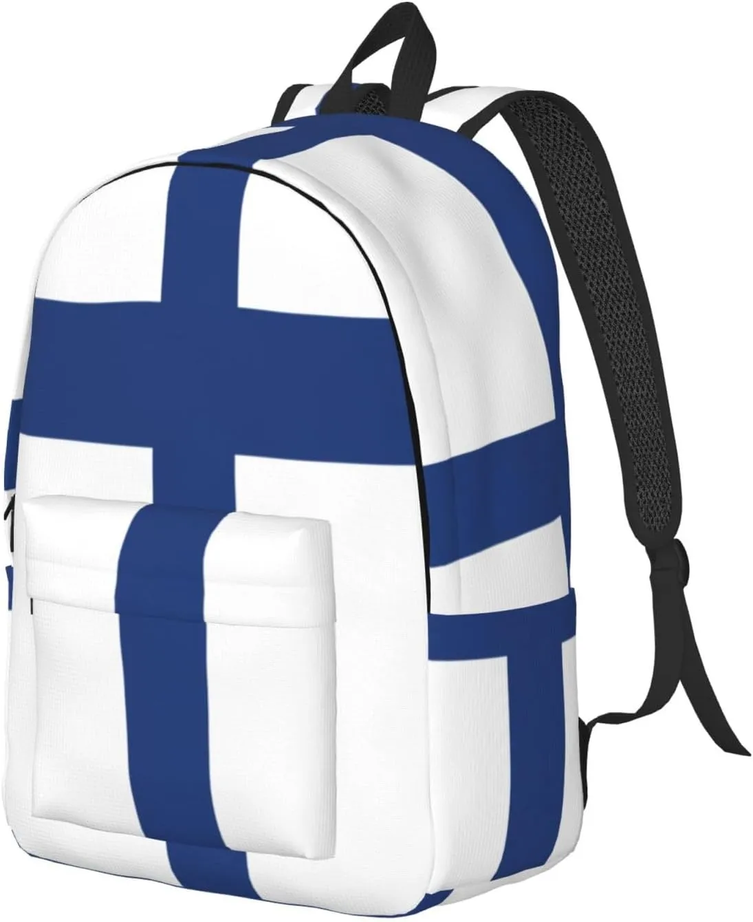 Finnish flag print Laptop Backpack for Women Men,Bookbag Casual Daypackfor College Work for Travel Computer