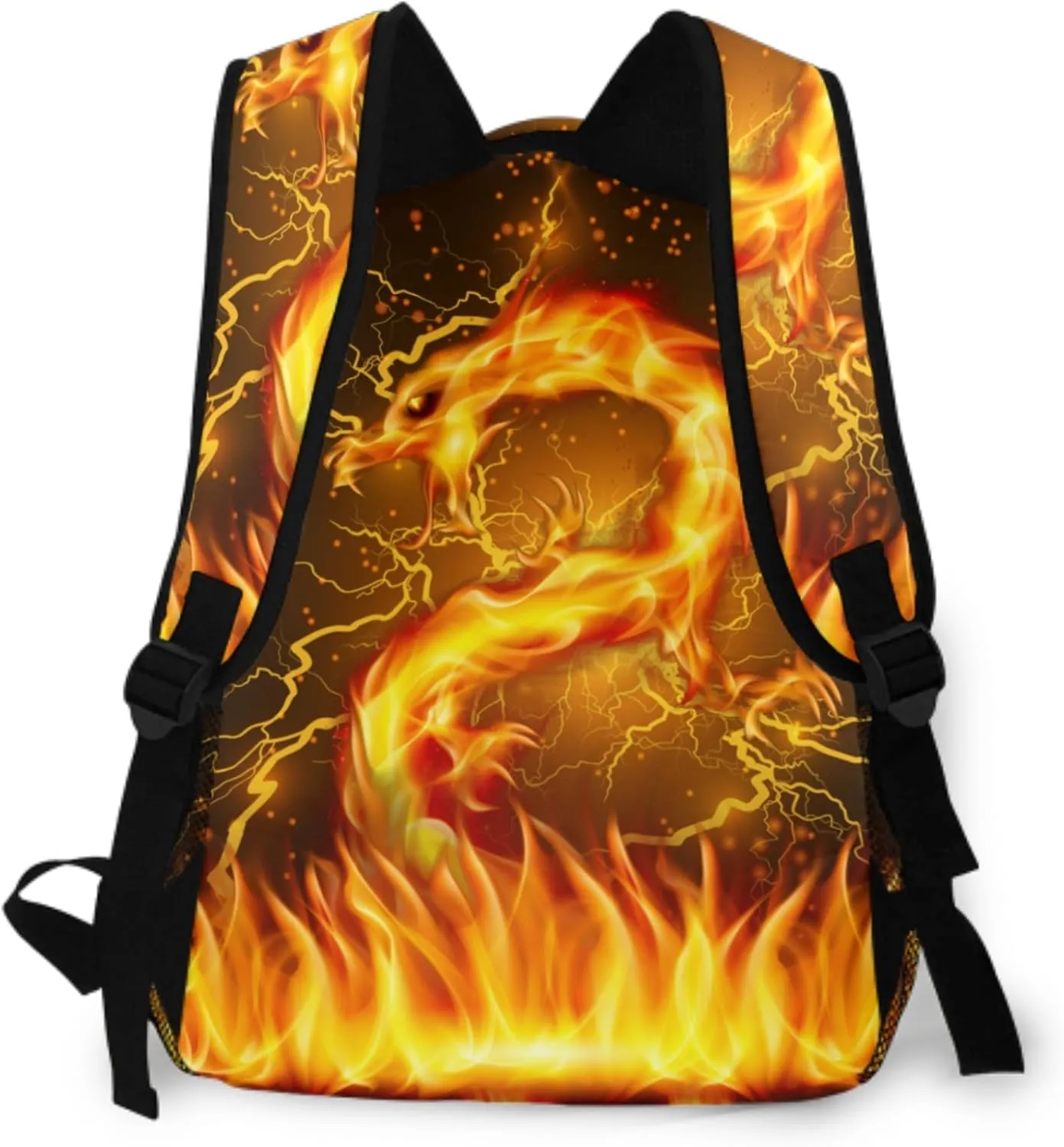 Fire Dragon Backpack for Boys Girls Kids Cool Lighting Bookbags for 2nd 3rd 4th 5th 6th Grade Animal Backpacks Back to School Gifts