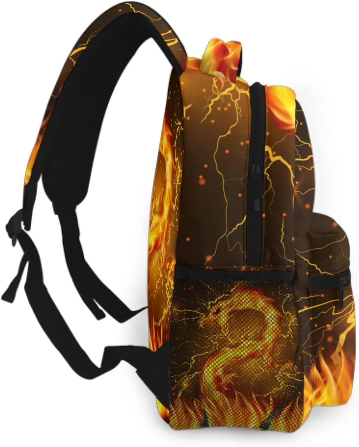 Fire Dragon Backpack for Boys Girls Kids Cool Lighting Bookbags for 2nd 3rd 4th 5th 6th Grade Animal Backpacks Back to School Gifts
