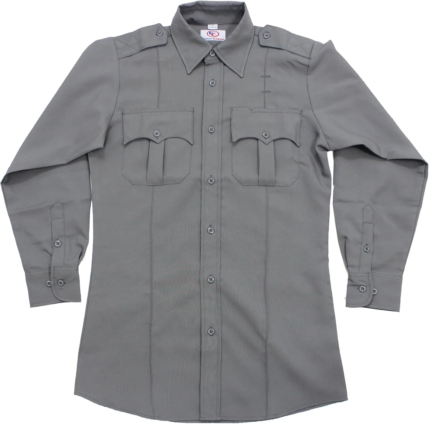 First Class 100% Polyester Long Sleeve Men's Uniform Shirt White