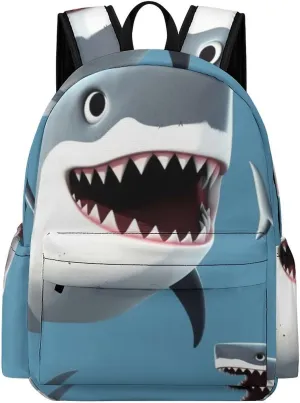 Fish Print Laptop Backpacks Casual Shoulder Bag Travel Daypack Fashion for Men Women