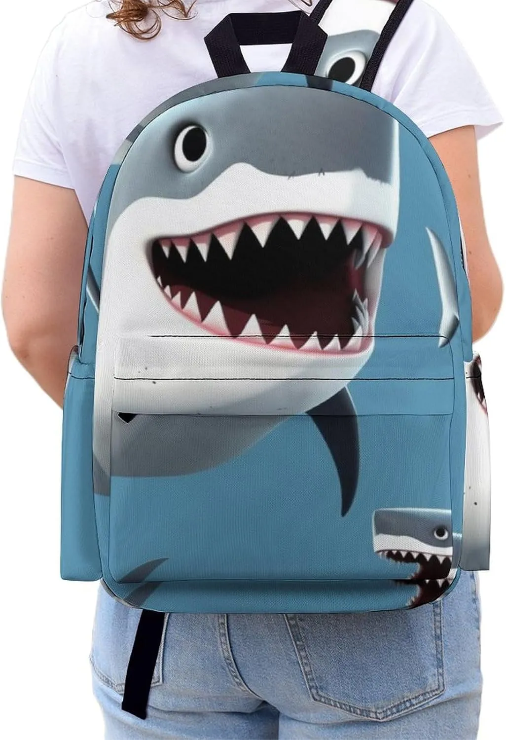 Fish Print Laptop Backpacks Casual Shoulder Bag Travel Daypack Fashion for Men Women