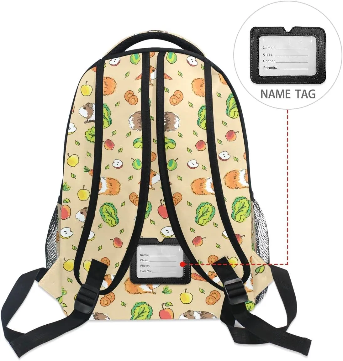 Fisyme Fruit Guinea Pigs Backpack Laptop Bag Daypack Travel Hiking School Backpacks for Men Women Kids Girls Boys