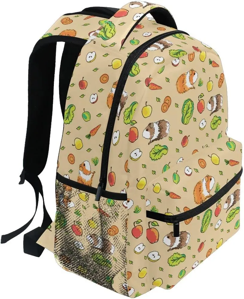 Fisyme Fruit Guinea Pigs Backpack Laptop Bag Daypack Travel Hiking School Backpacks for Men Women Kids Girls Boys