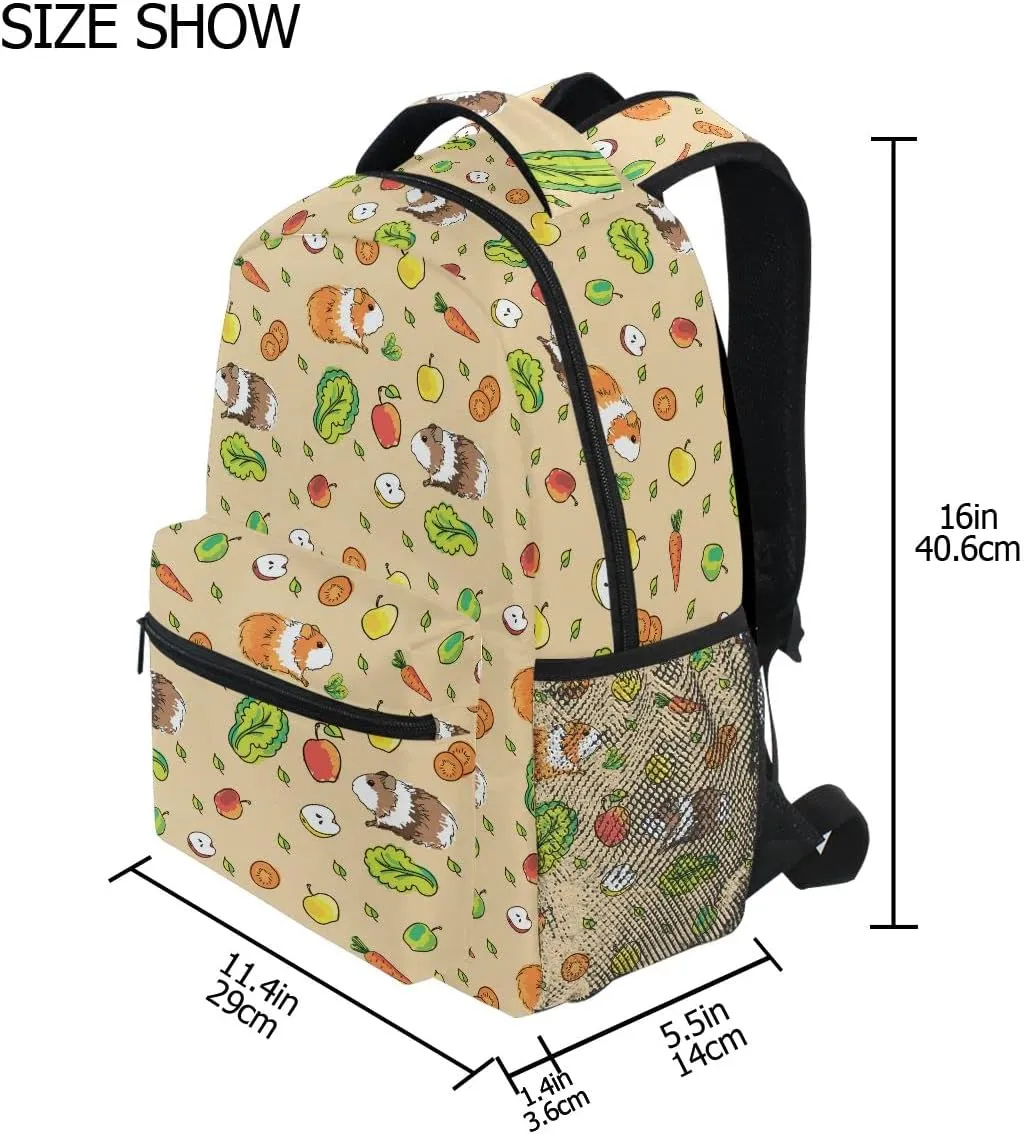 Fisyme Fruit Guinea Pigs Backpack Laptop Bag Daypack Travel Hiking School Backpacks for Men Women Kids Girls Boys