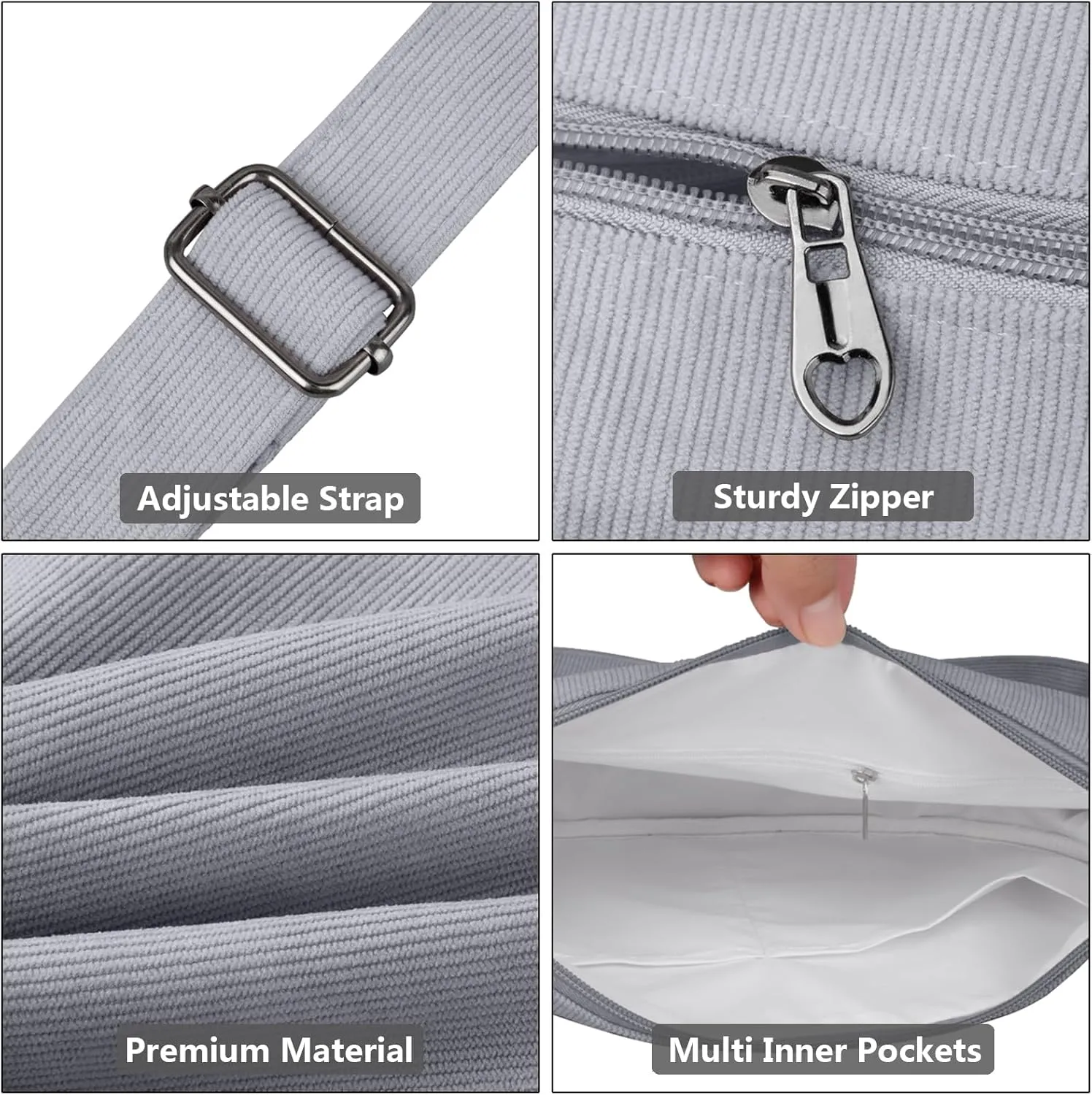 FITDON Corduroy Crescent Crossbody Bag for Women Men, Small Sling Hobos Dumpling Bag Crescent Purse