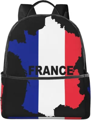 Flag Of France (3) Casual Backpacks Laptop Backpack Carry-on Daypack Sports Travel Rucksack Lightweight Working Bag for Outdoor Hiking Cycling Walking