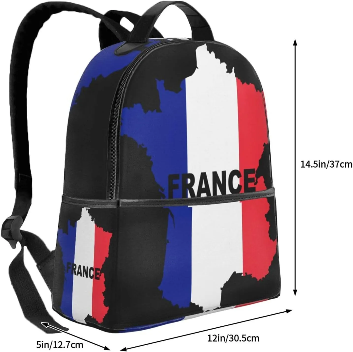 Flag Of France (3) Casual Backpacks Laptop Backpack Carry-on Daypack Sports Travel Rucksack Lightweight Working Bag for Outdoor Hiking Cycling Walking