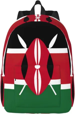 Flag Of Kenya Laptop Backpacks For Women Men Travel Backpack With Ruinforced Shoulder Straps For Work,Travel