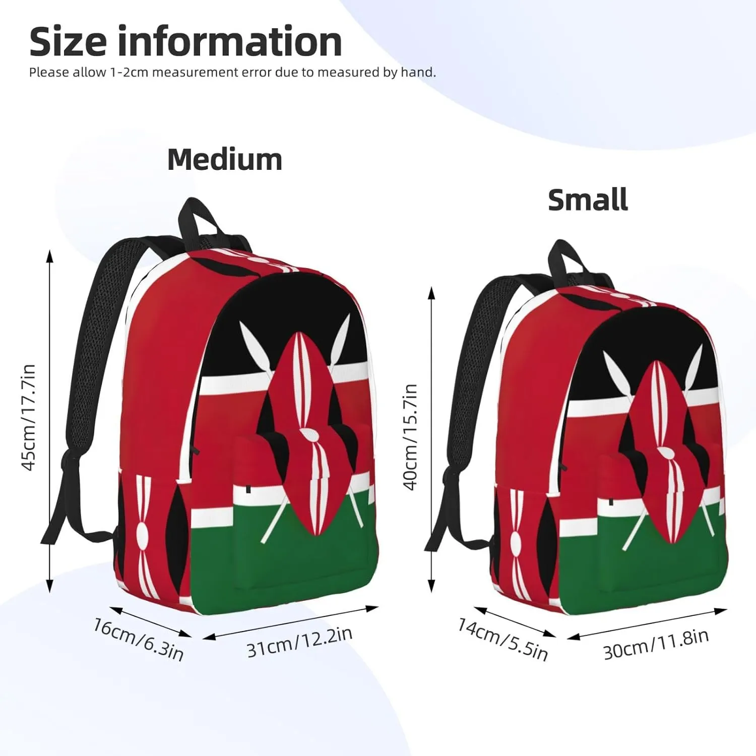 Flag Of Kenya Laptop Backpacks For Women Men Travel Backpack With Ruinforced Shoulder Straps For Work,Travel