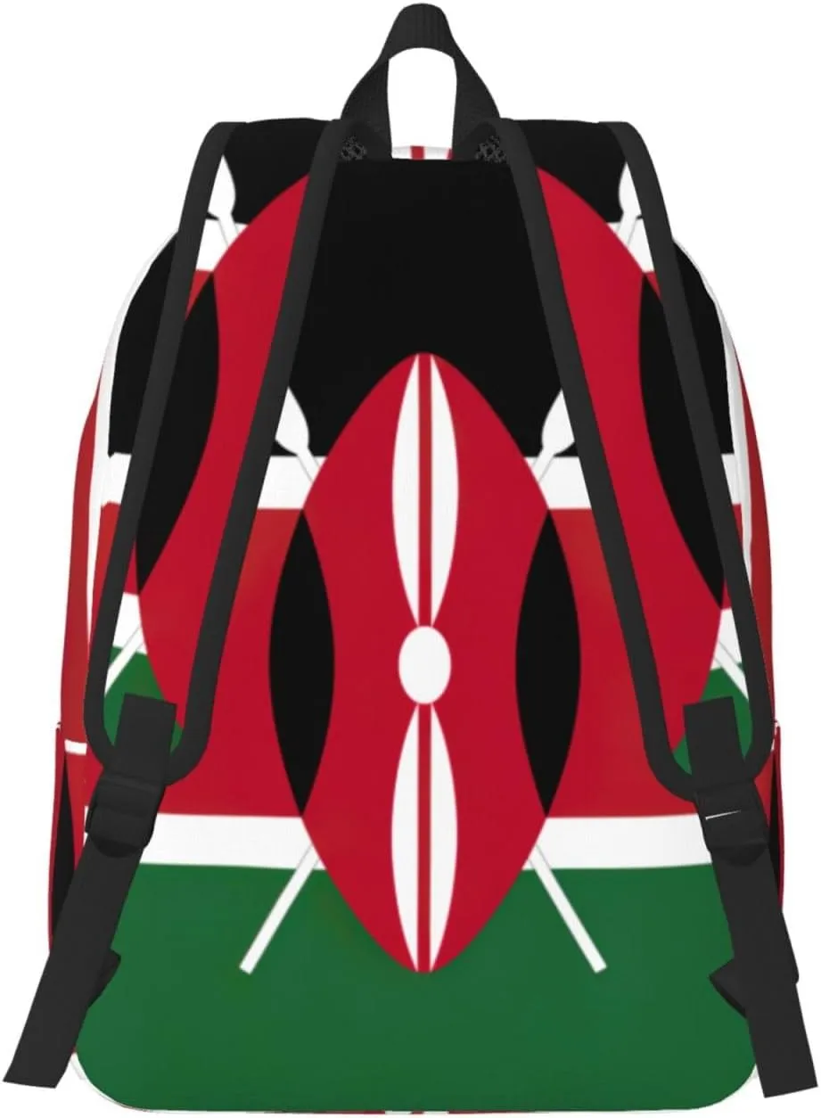 Flag Of Kenya Laptop Backpacks For Women Men Travel Backpack With Ruinforced Shoulder Straps For Work,Travel