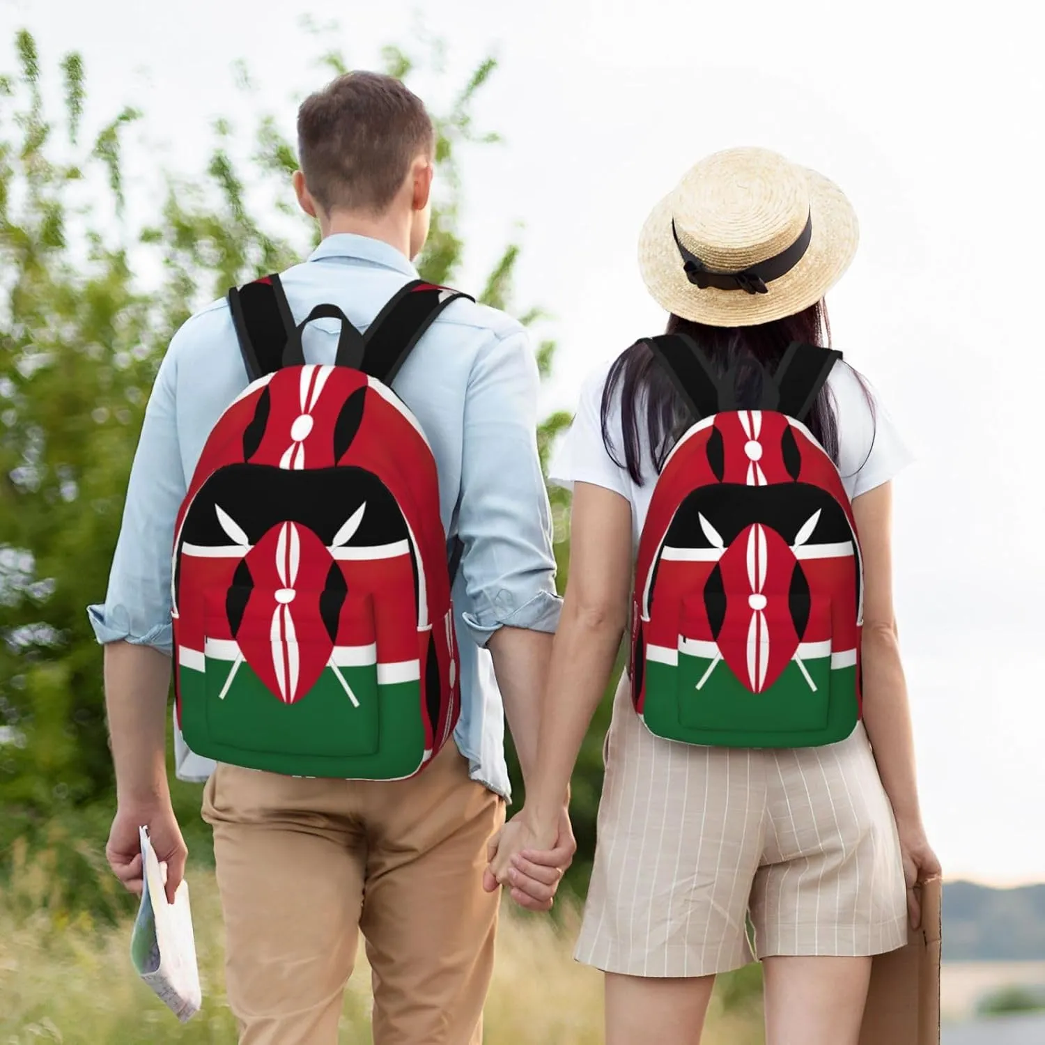 Flag Of Kenya Laptop Backpacks For Women Men Travel Backpack With Ruinforced Shoulder Straps For Work,Travel