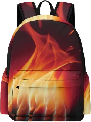 Flames Matches Print Laptop Backpacks Casual Shoulder Bag Travel Daypack Fashion for Men Women