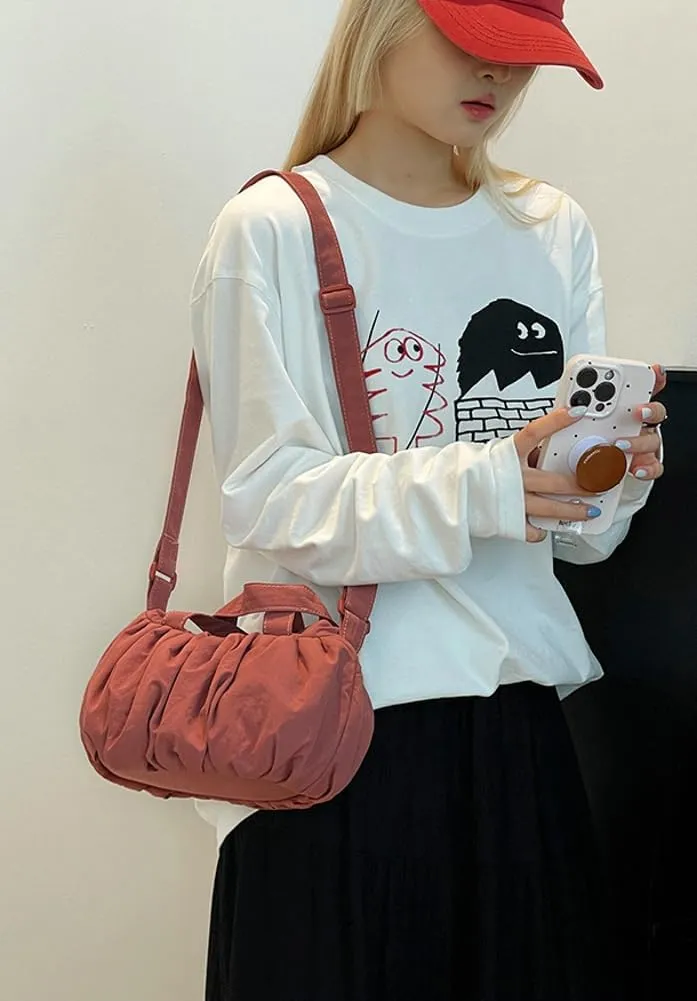 Floppy Crossbody Bags for Women Puffy Cloud Bag Lightweight Nylon Purses for Women Shoulder Bag Hobo Handbag Everyday