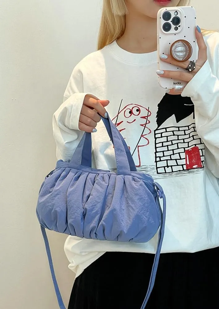 Floppy Crossbody Bags for Women Puffy Cloud Bag Lightweight Nylon Purses for Women Shoulder Bag Hobo Handbag Everyday