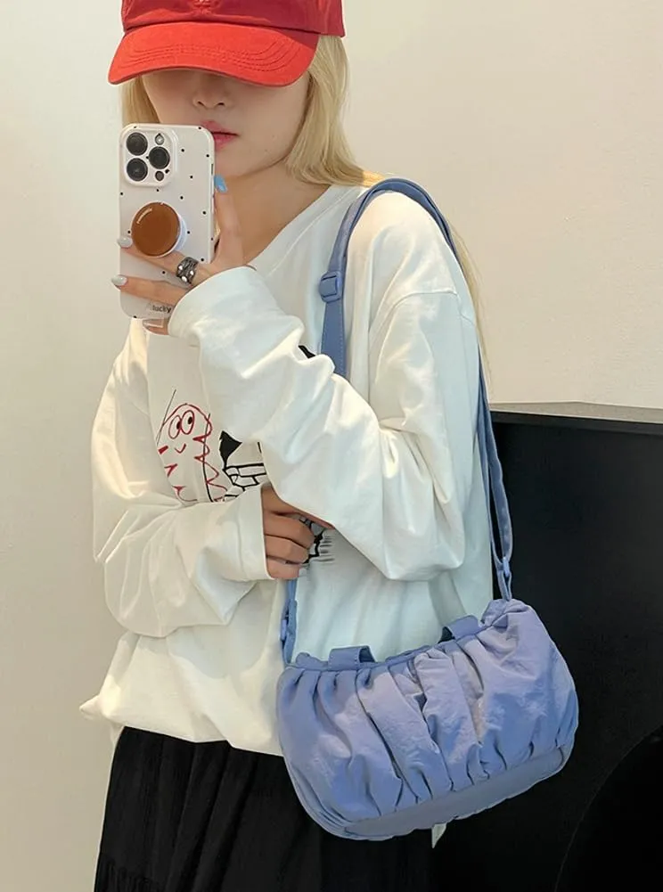 Floppy Crossbody Bags for Women Puffy Cloud Bag Lightweight Nylon Purses for Women Shoulder Bag Hobo Handbag Everyday