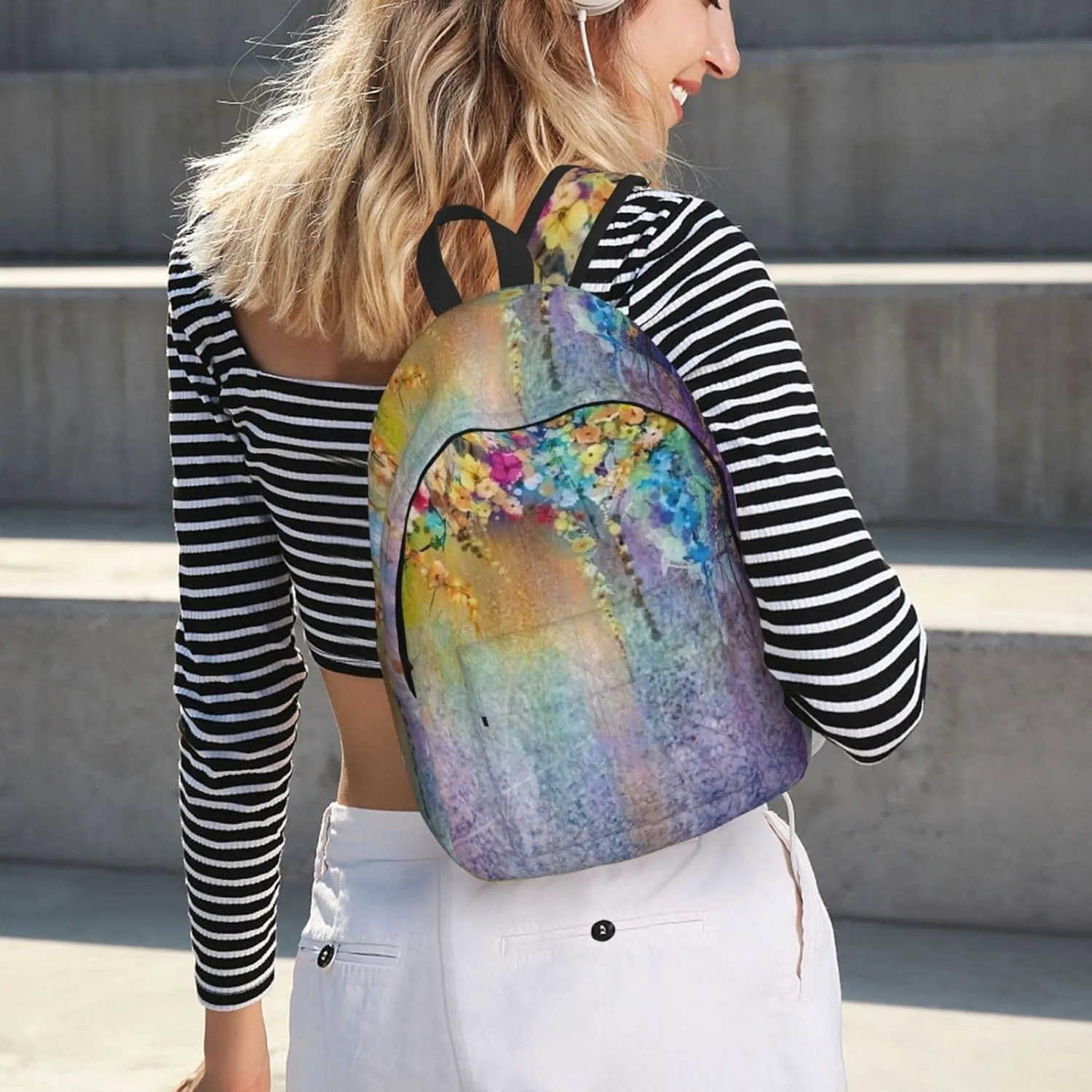 Floral Shrubs print Laptop Backpack for Women Men,Bookbag Casual Daypackfor College Work for Travel Computer