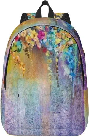 Floral Shrubs print Laptop Backpack for Women Men,Bookbag Casual Daypackfor College Work for Travel Computer