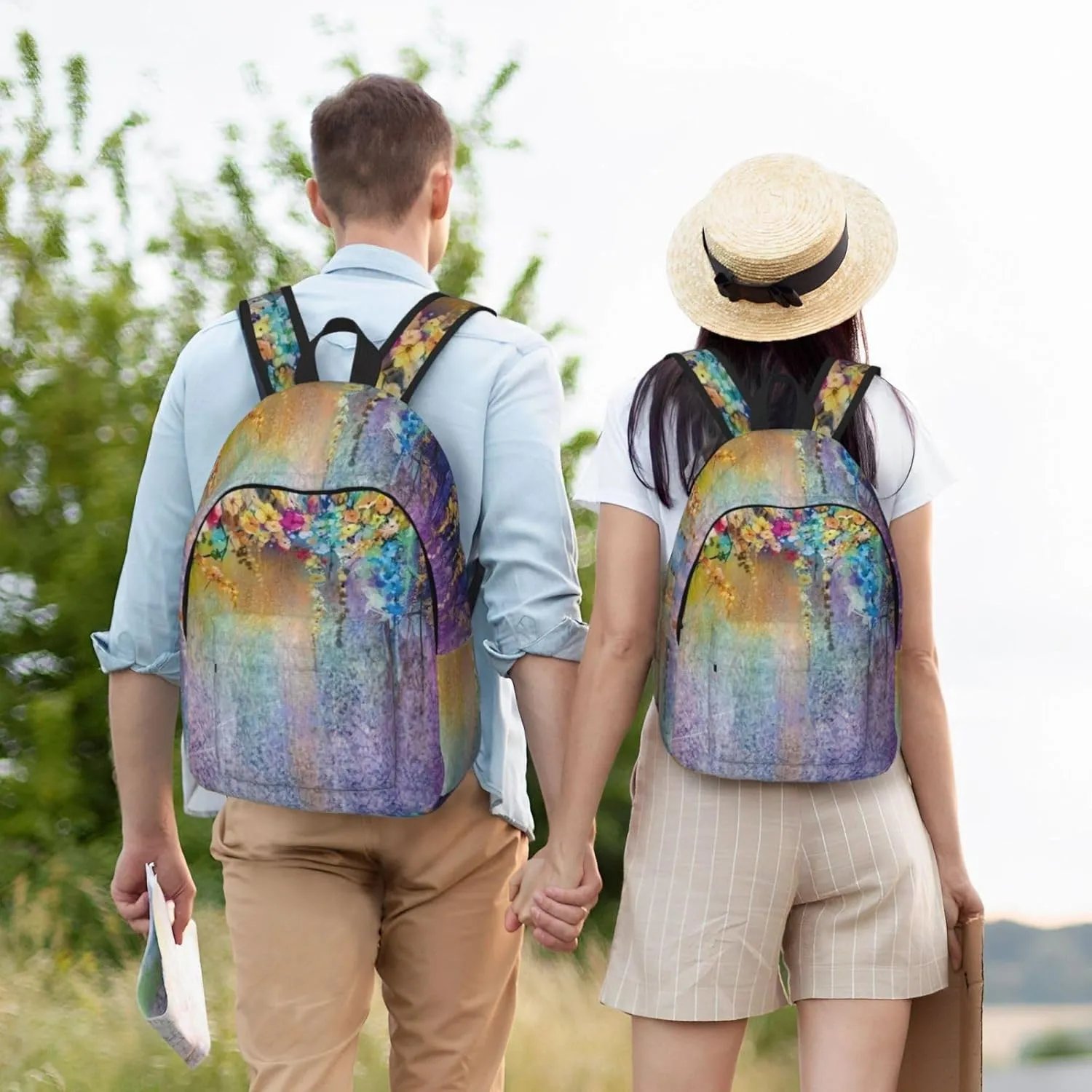 Floral Shrubs print Laptop Backpack for Women Men,Bookbag Casual Daypackfor College Work for Travel Computer