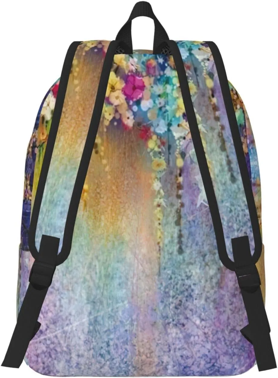 Floral Shrubs print Laptop Backpack for Women Men,Bookbag Casual Daypackfor College Work for Travel Computer